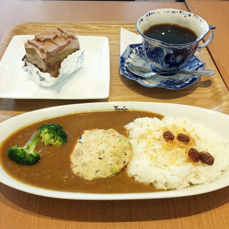 豆腐のカレーセットを注文 チョコケー トップス キーズ カフェ イオンタウン成田富里店 ツクツク グルメ 投稿型グルメデーターベース